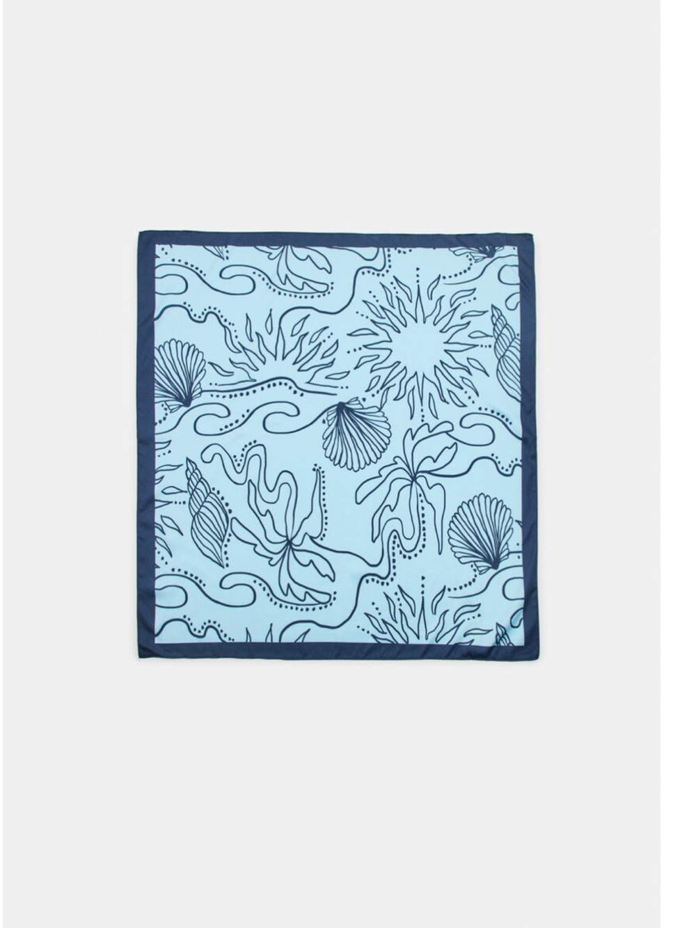 Light Blue and Navy silk bandana